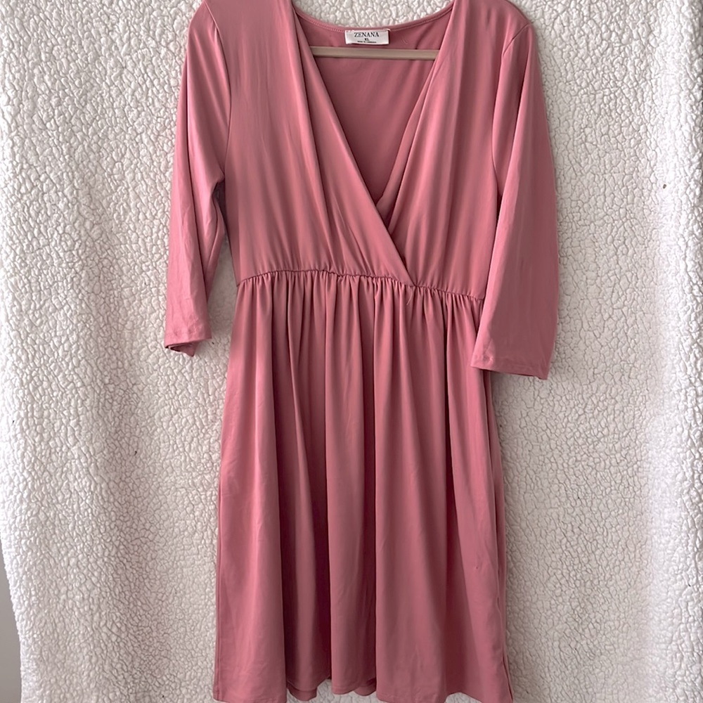 Zenana pink dress size XL
